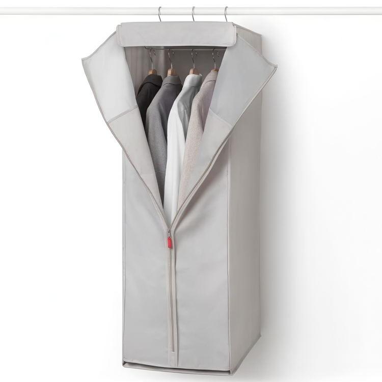 Hängande garderob, med klädstång, PREMIUM HANGING WARDROBE, 50 x 40 x H 125 cm, Ljusgrå