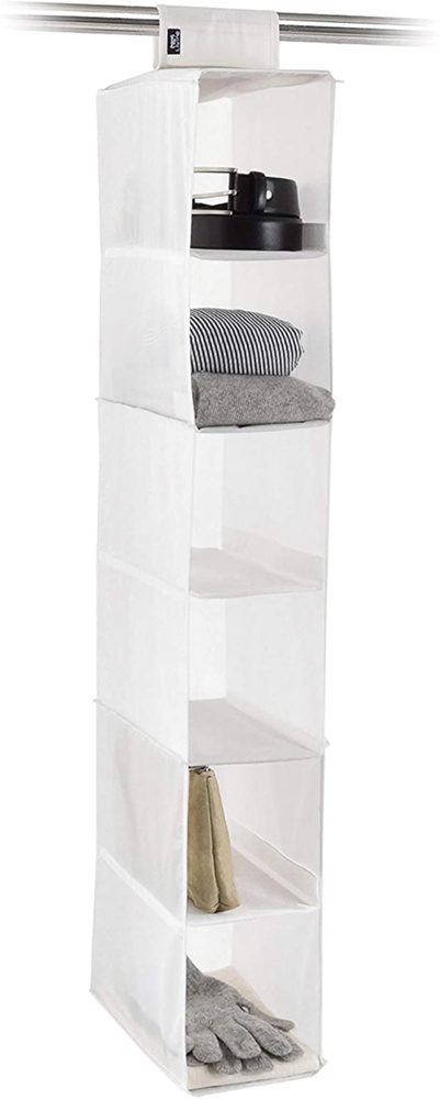 Hängande garderob. Smal, 3 till 6 hyllor, PORTATUTTO, 16 x 33 x H 103 cm, Vit