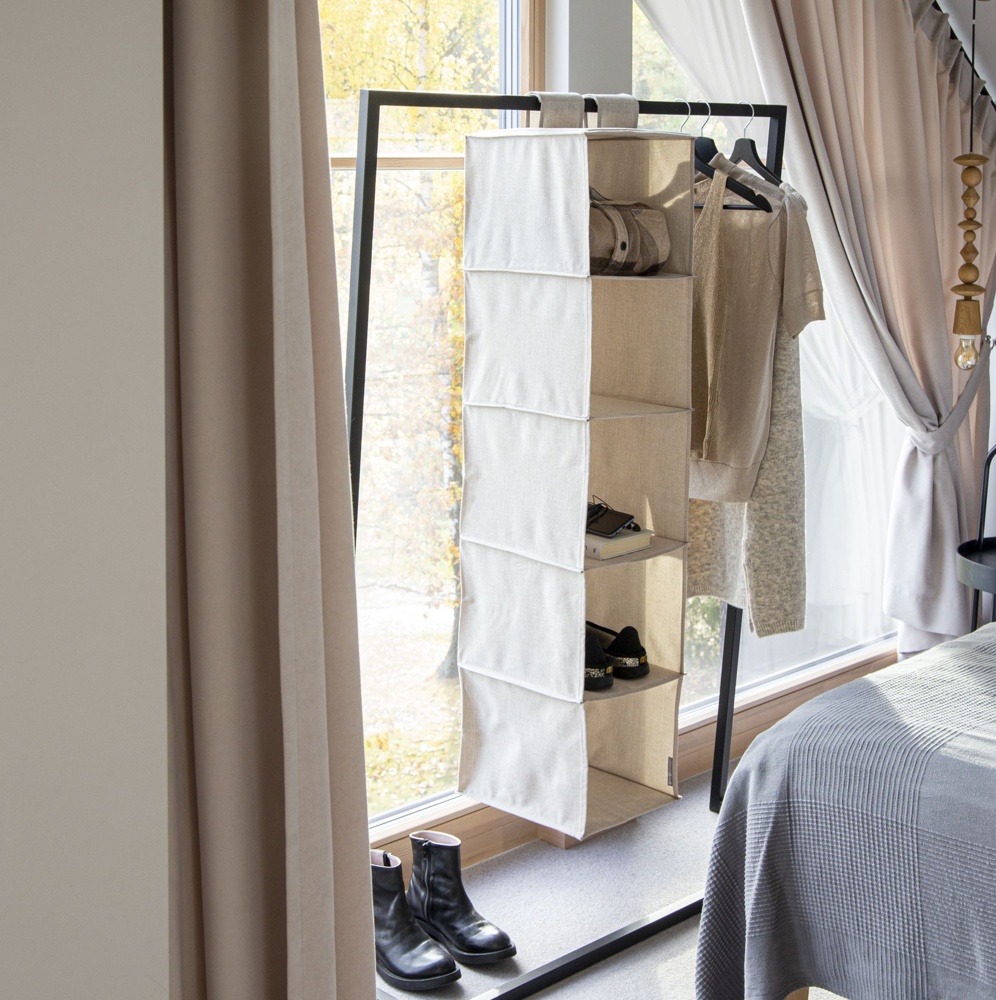 Hängande Hyllor, 5 fack, BIGSO HANGING CLOSET, 30 x 30 x H133,5 cm, Beige