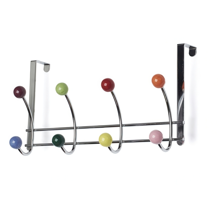 Hängare för över dörr, BONNY, 4 färgglada krokar