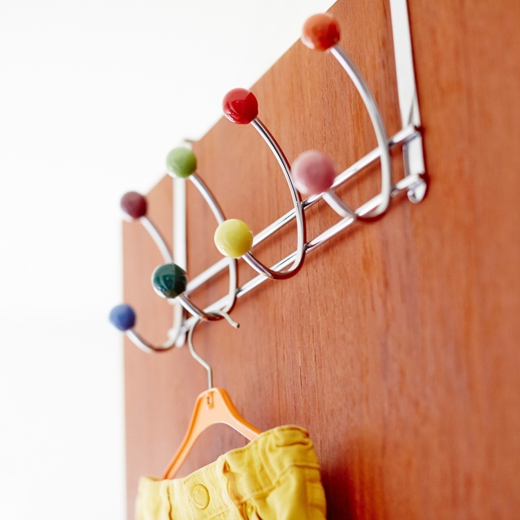 Hängare för över dörr, BONNY, 4 färgglada krokar