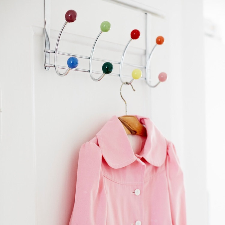 Hängare för över dörr, BONNY, 4 färgglada krokar