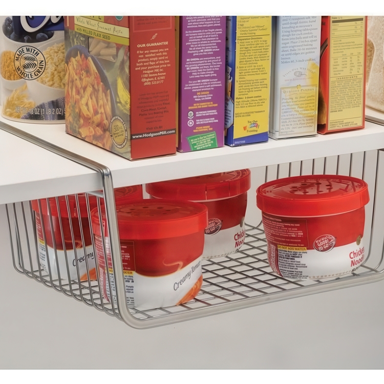 Hängkorg för hylla / Extrahylla, ID PANTRY BASKET, 33 x 26 x H 15cm, Silver