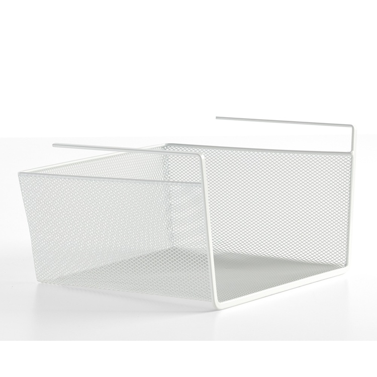 Hängkorg för hylla, extrahylla, CESTA COLGANTE MESH, 30 x 25 x H 15 cm, Vit