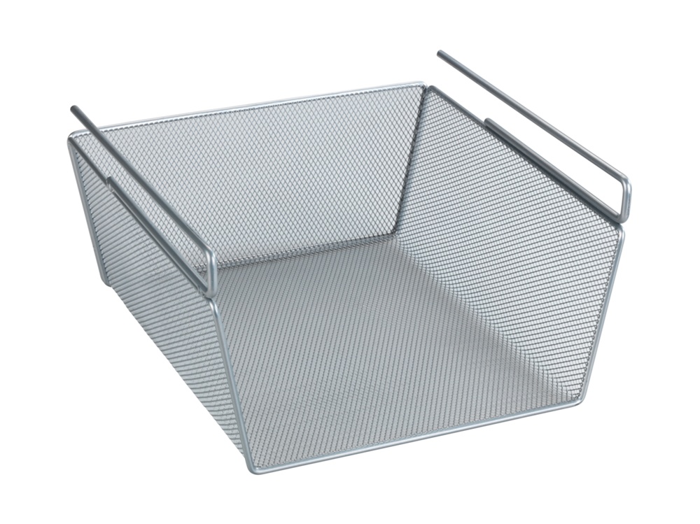 Hängkorg för hylla, MESH HANGING BASKET, 27,5 x 28 x H 15 cm, Silver