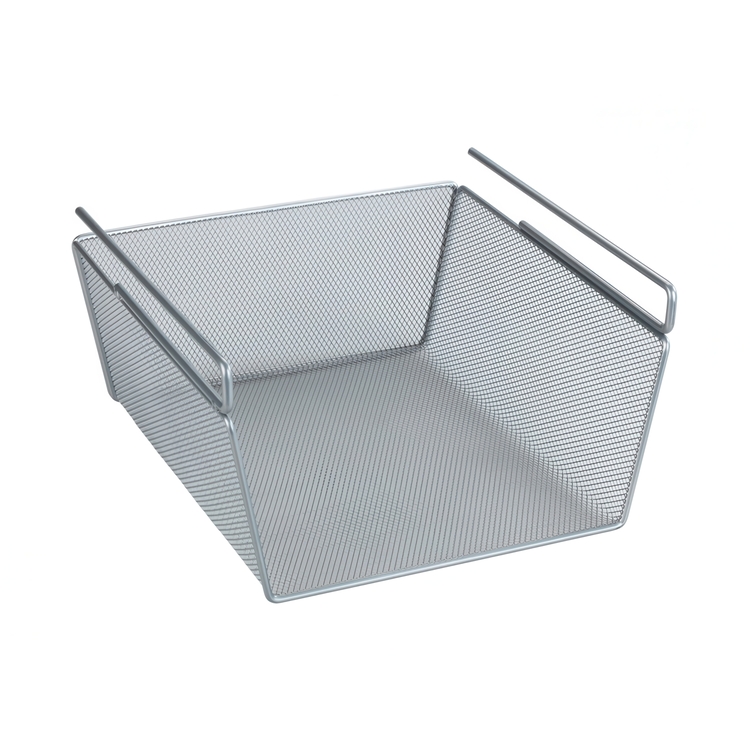 Hängkorg för hylla, MESH HANGING BASKET, 27,5 x 28 x H 15 cm, Silver