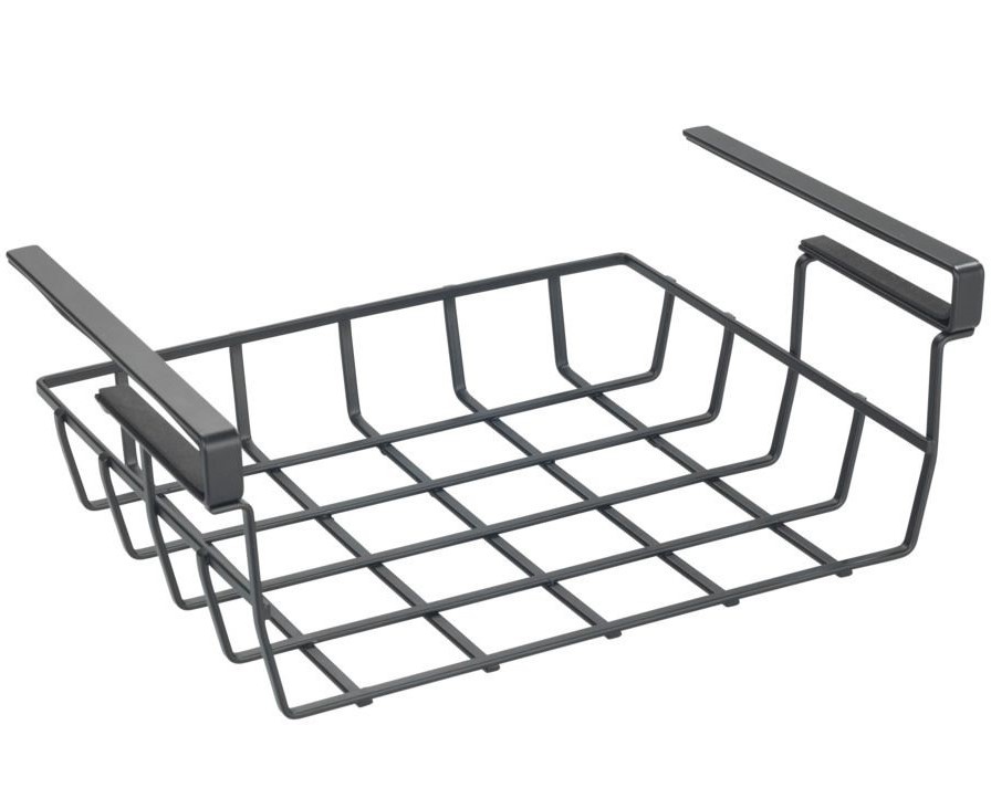 Hängkorg för hylla, PREMIUM UNDER SHELF BASKET, 34 x 25 x H 13 cm, Svart
