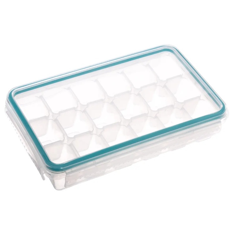 Isbricka med lock, 18 kuber, CLIP ICE CUBE TRAY, Transparent