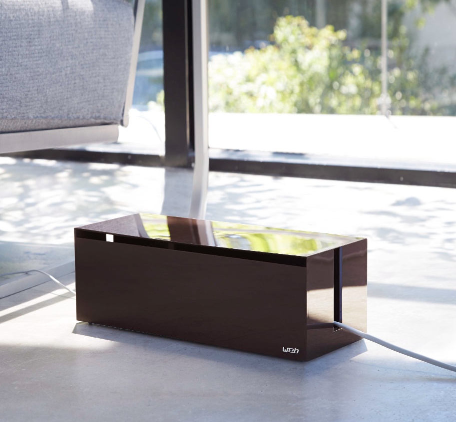 Kabelsamlare, WEB CABLE BOX, 40 x 15,5 x H 14,5 cm, Yamazaki, Mörkbrun