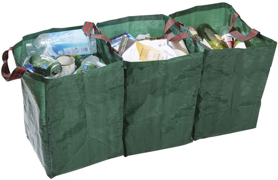 Kassar för källsortering, GARLAND RECYCLING, 3 st, 33 x H48 cm, Gröna