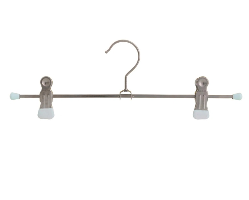 Klassisk Galge för kjol, Metall, MAWA KLAMMERN CLIP, 30 cm, Silver / vit