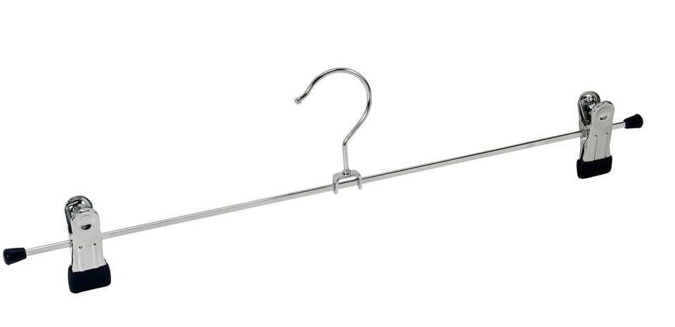 Klassiska galgar för kjol eller byxor, 2 st, BLUE LARGE CLAMP HANGERS, 40 cm, Silver / Blå