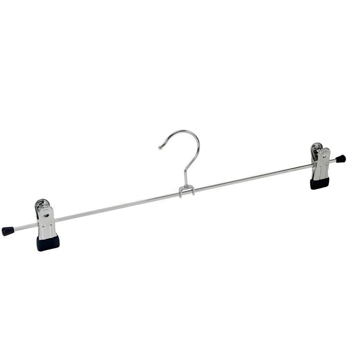 Klassiska galgar för kjol eller byxor, 2 st, BLUE LARGE CLAMP HANGERS, 40 cm, Silver / Blå