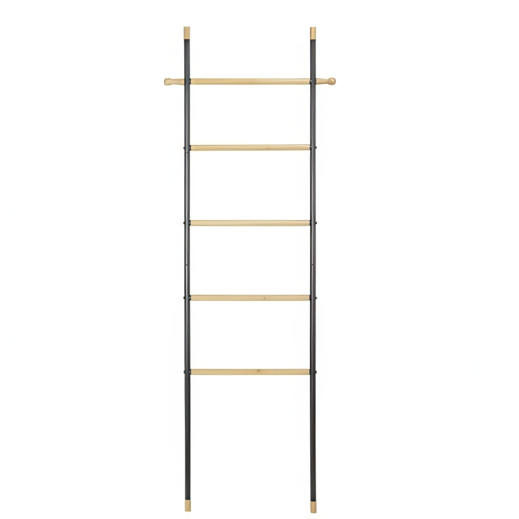 Klädställning att luta mot väggen, LOFT BAMBOO, 57 x H 162 cm, Svart / Natur