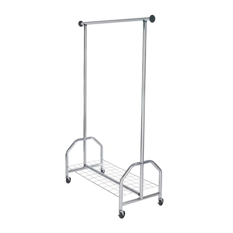Klädställning med hjul, PROFI, 121 x 52 x H 185 cm, Silver