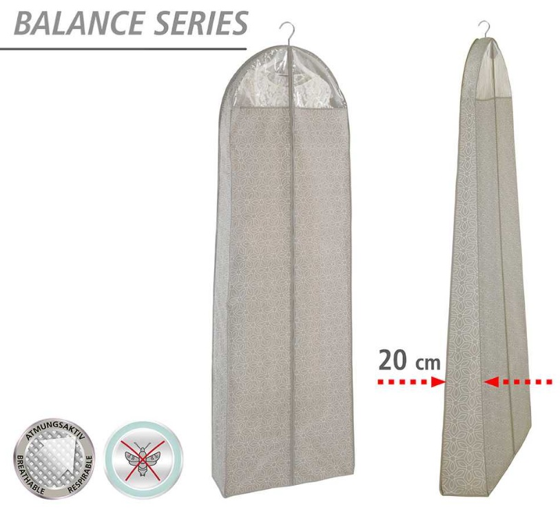 Klädöverdrag för festklänningar, Extra Långt, BALANCE PARTY DRESS, 60 x 20 x H 180 cm, Beige