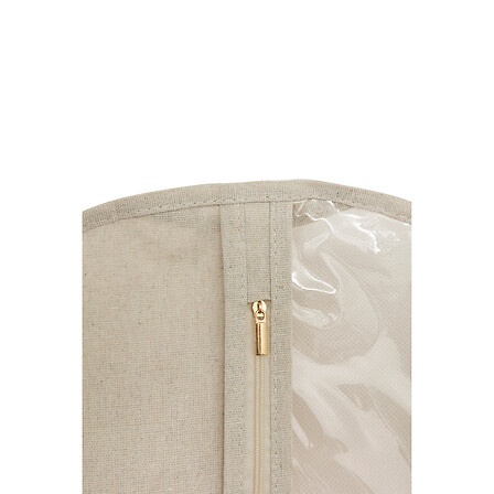 Klädöverdrag med stort fönster, DRESSY CLOTHES COVER, 58 x H 115 cm, Beige /Transparent