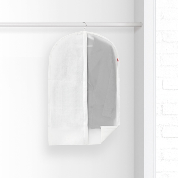 Klädöverdrag, Kort, NON WOVEN, 60 x 5 x H 100, Klar / Vit