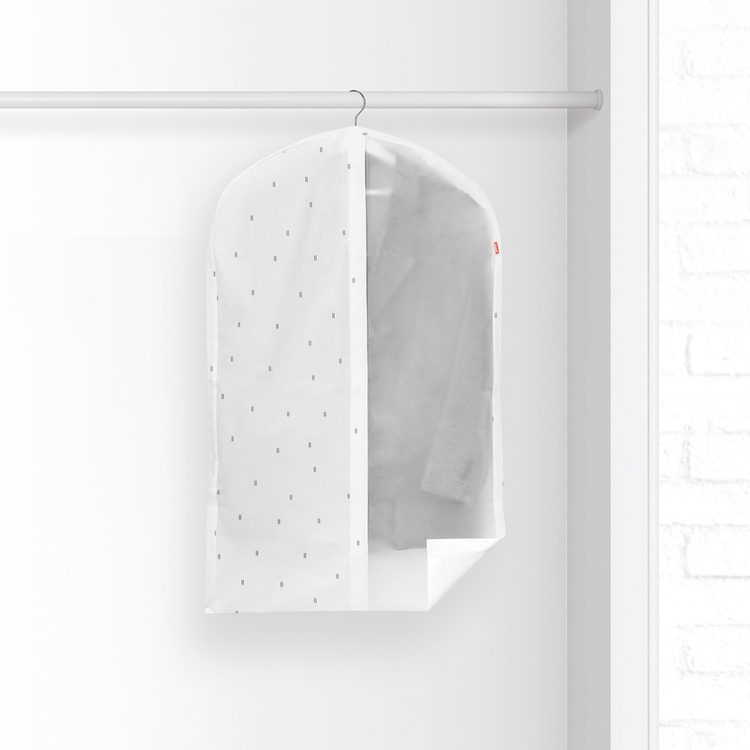 Klädöverdrag, Kort, RAIN, 60 x 5 x H 100 cm, Transparent / Vit