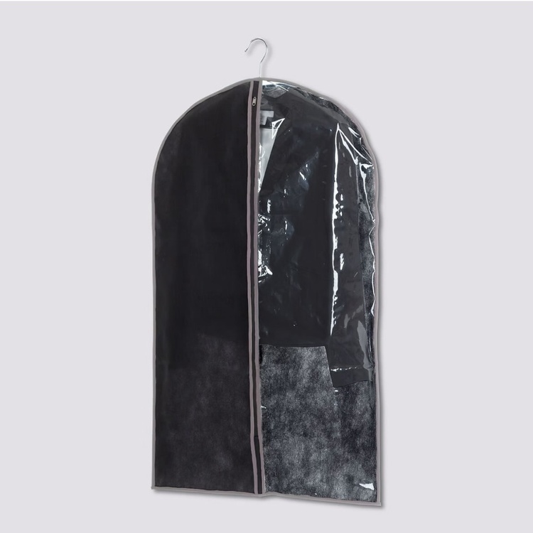Klädöverdrag, Kort, SUIT COVER, 60 x H 100, Svart /Transparent