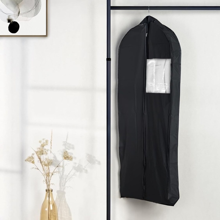 Klädöverdrag, Lång & Bred, DEEP BLACK, 60 x 12 x H135 cm, Svart