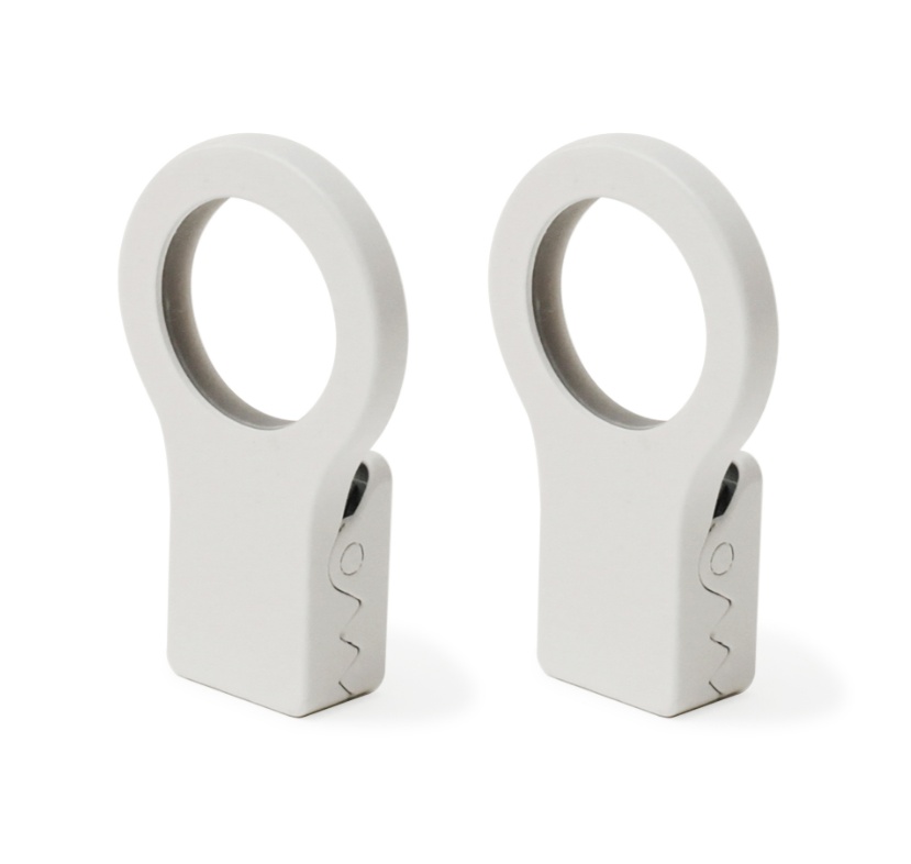 Klämmor för handdukar som saknar ögla, 2-pack, LOOP HANDUKSHÄNGARE, 3 x 1 x H 5 cm, Bosign, Vit