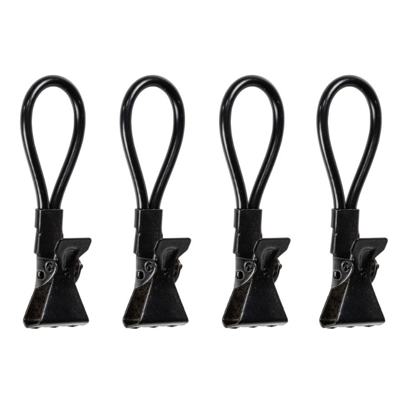 Klämmor för handdukar som saknar ögla, 4 st, TOWEL CLIPS, Svarta