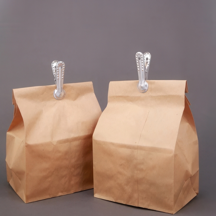 Klämmor i aluminium, 10 st, BAG-CLIPS LARGE, Kikkerland, Silver