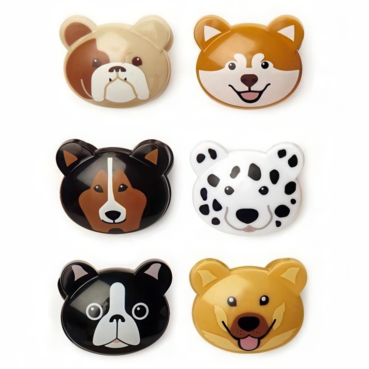 Klämmor med Hundar, 6 st, DOGGIE BAG CLIPS, Kikkerland, Mix