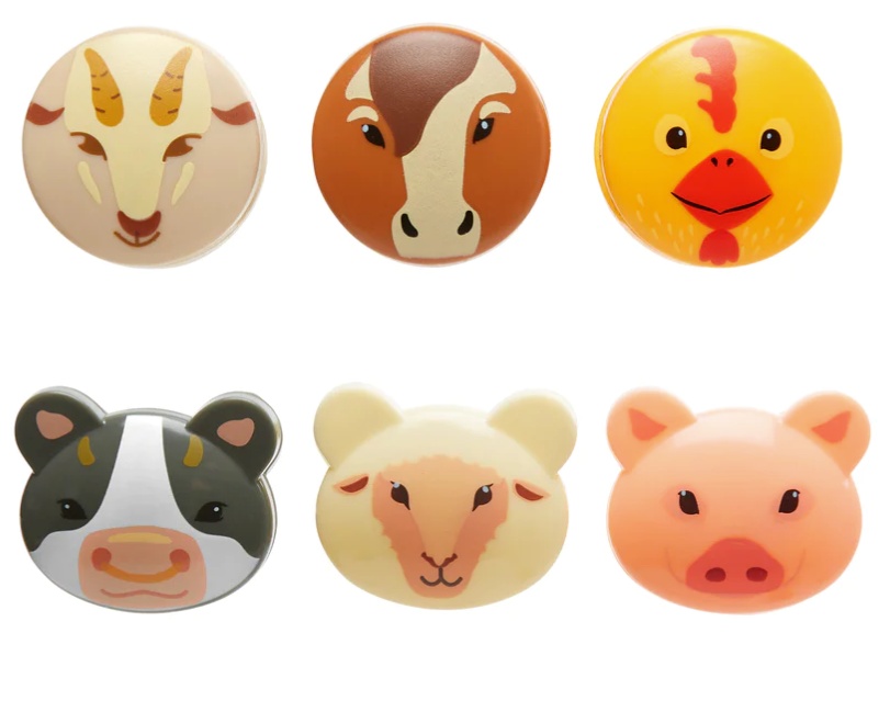 Klämmor, Bondgård, 6 st, FARM ANIMAL BAG CLIPS, Kikkerland, Mix
