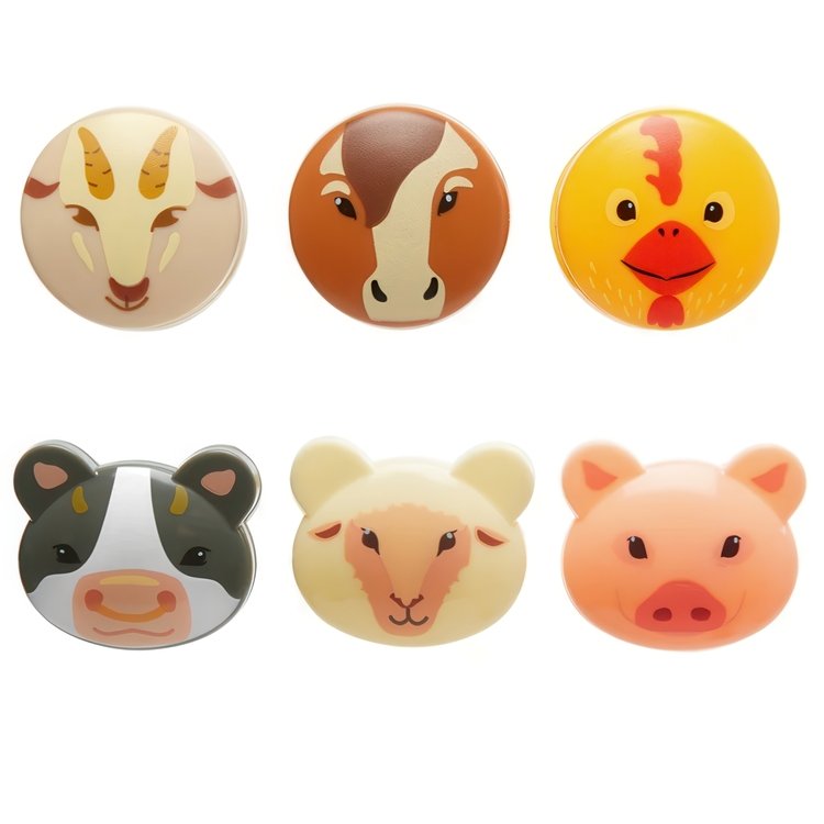 Klämmor, Bondgård, 6 st, FARM ANIMAL BAG CLIPS, Kikkerland, Mix