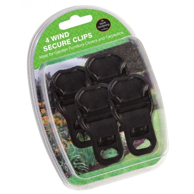 Klämmor, Starka, 4 st, WIND SECURE CLIPS, Garland, Svart