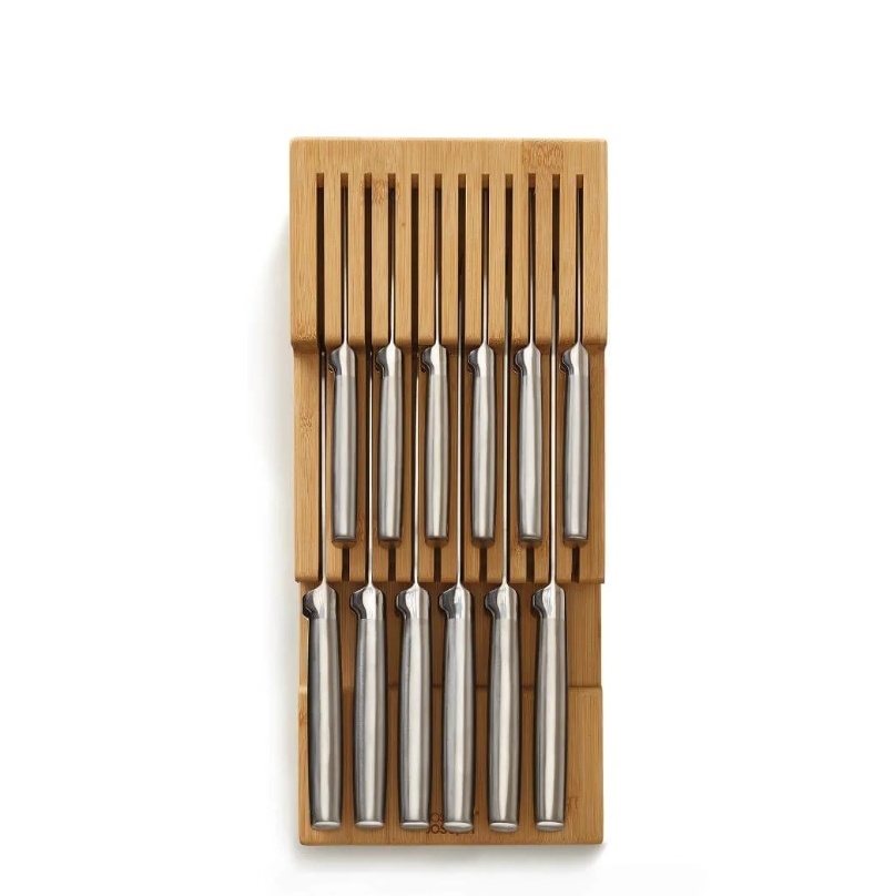 Knivställ för 12 st knivar, LARGE DRAWERSTORE BAMBOO, Joseph Joseph, 39,7 x 17,6 x H 8,4 cm, Natur
