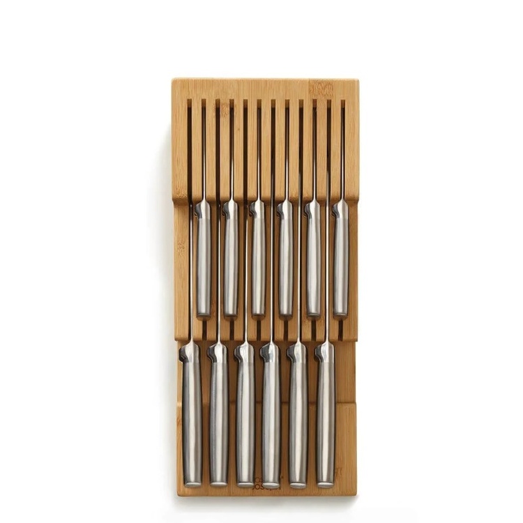 Knivställ för 12 st knivar, LARGE DRAWERSTORE BAMBOO, Joseph Joseph, 39,7 x 17,6 x H 8,4 cm, Natur