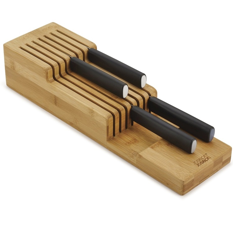 Knivställ för 9 st knivar, 2 nivåer, DRAWERSTORE BAMBOO, Joseph Joseph, 39,8 x 11 x H 9 cm, Bambu