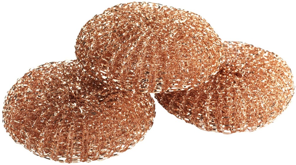 Kopparsvampar för rengöring, 3 st, Små, KUPFER-PUTZLINGE, Ø 6 cm, Koppar