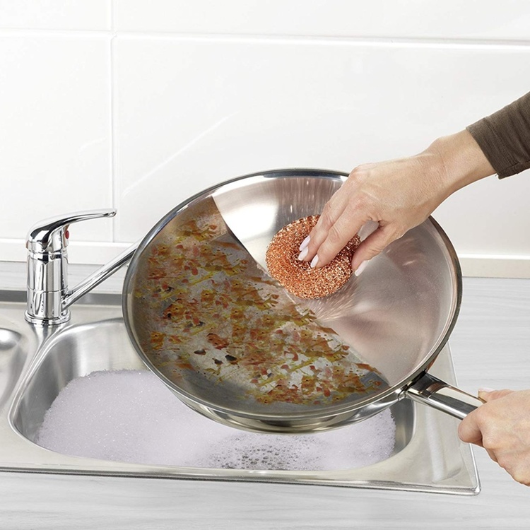 Kopparsvampar för rengöring, 3 st, Små, KUPFER-PUTZLINGE, Ø 6 cm, Koppar