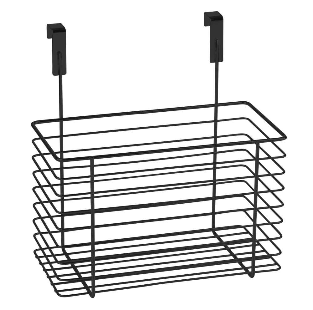 Korg i metall för skåpdörr, LARGE EINHÄNGEKORB, 24 x 15 x H24,5 cm, Svart