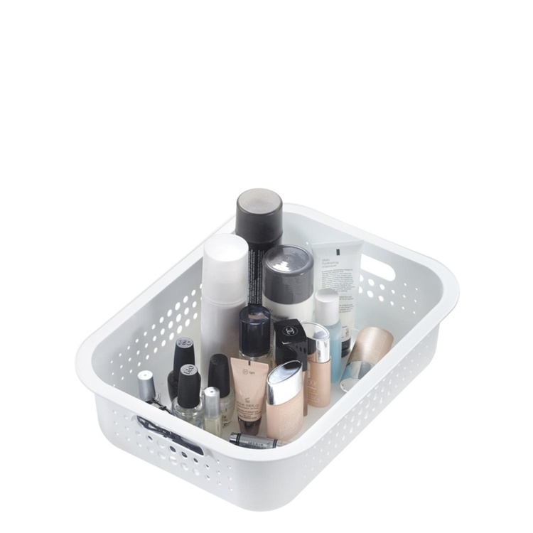 Korg / Låda, SMARTSTORE 6L BASKET RECYCLED, 37 x 28 x H10 cm, Vit
