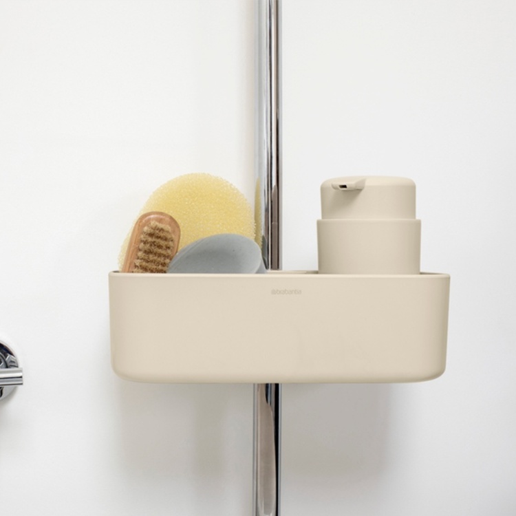 Korg för Dushstång, RENEW SHOWER CADDY, 24,4 x 13,3 x H 7,5 cm , Brabantia, Soft Beige