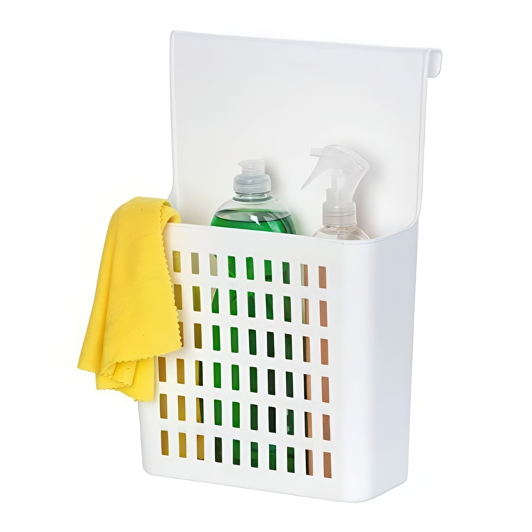 Korg för skåpdörr, Plast, TÜR-ORGANIZER, 24 x 12 cm H35,5, Vit