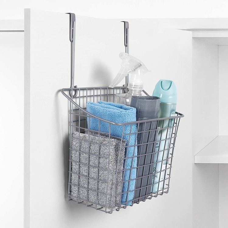 Korg för över skåpdörr, Låg, CESTA MULTIUSOS, 26,5 x 16,5 x H 35 cm, Metall