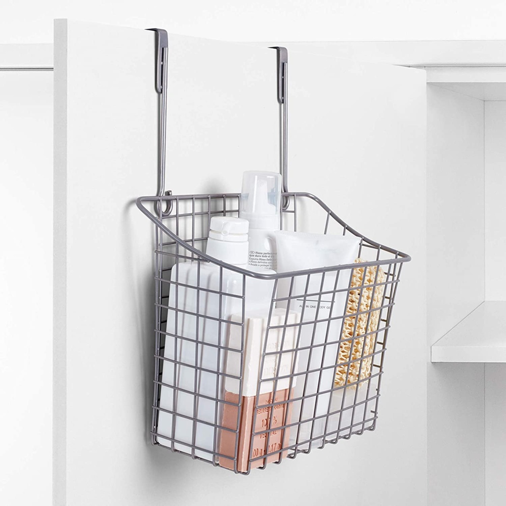 Korg för över skåpdörr, Låg, CESTA MULTIUSOS, 26,5 x 16,5 x H 35 cm, Metall