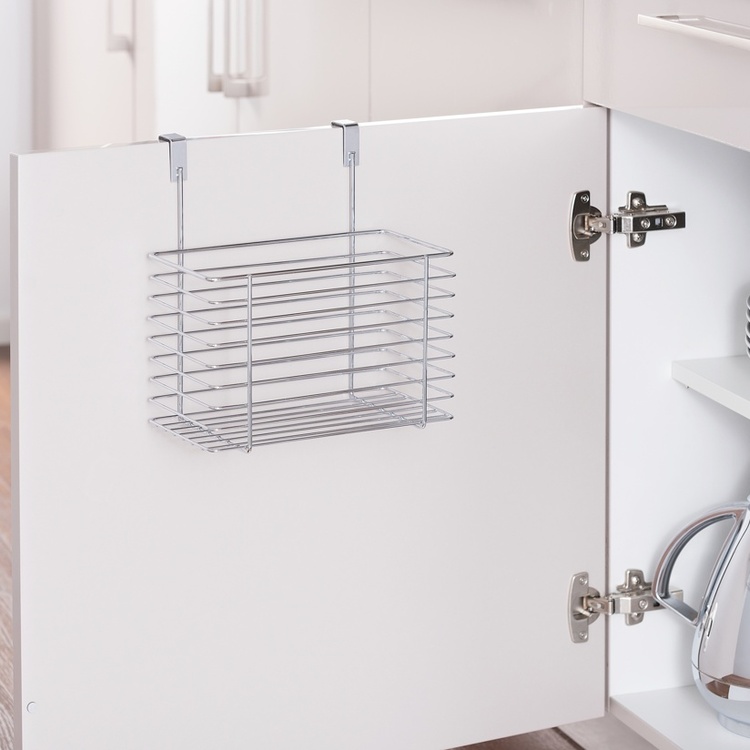 Korg i metall för skåpdörr, LARGE EINHÄNGEKORB, 24 x 15 x H24,5cm, Silver