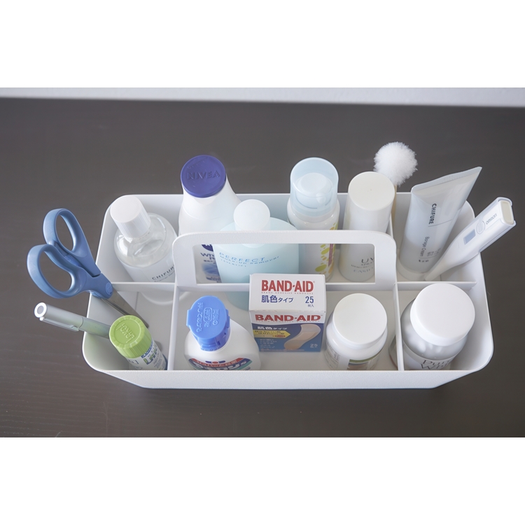 Korg i metall, TOWER TOOL BOX, 30 x 15 x H 15 cm, Yamazaki, Vit