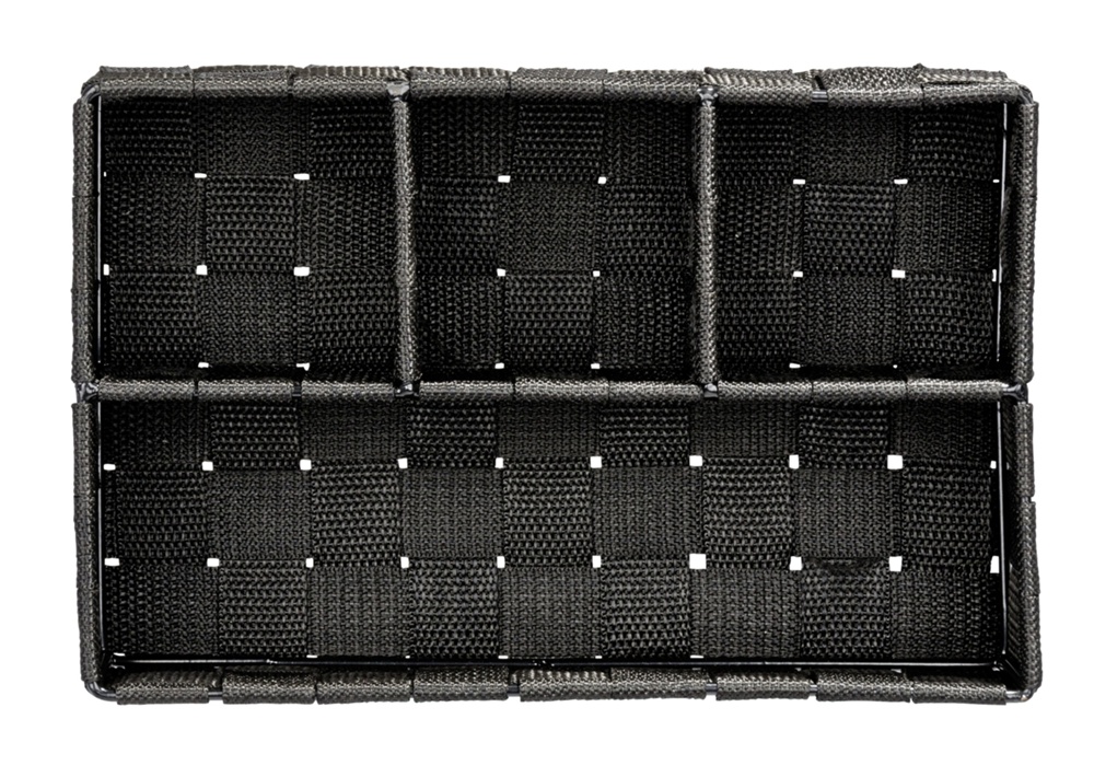Korg med 4 fack, ADRIA, Liten, 17 x 26 x H6,5 cm, svart