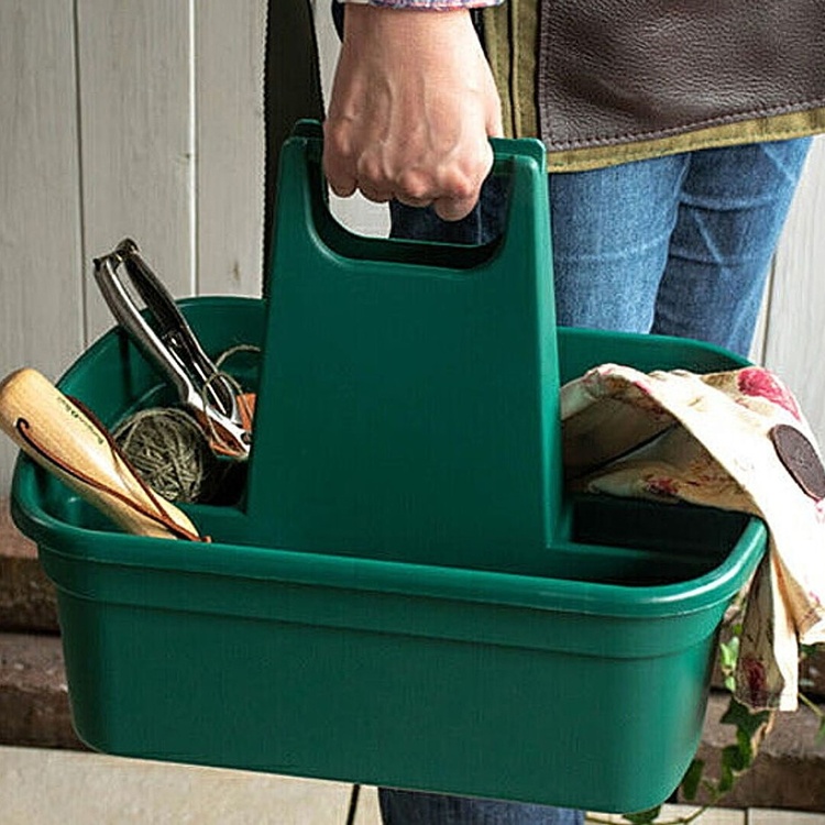 Korg med extra högt bärhandtag, HOME & GARDEN TIDY, 40 x 30 x H 30 cm, Grön