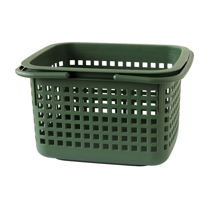 Korg med Lock, från Japan, 23 L, CESTINO MEDIUM, 42 × 35 × H 25 cm, Grön