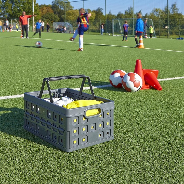 Korg, Hopfällbar, med Handtag, 32 Liter, LARGE FOLDING BASKET, 49 x 36 x H24,5 cm, Mörkgrå