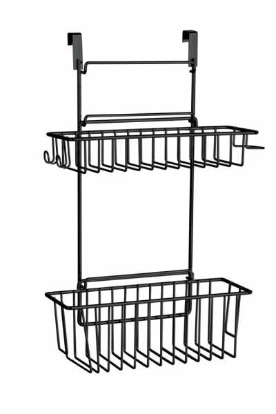 Korgar för skåpdörr, CLIP-ON-BASKET, 24 x 15 x H 11,5 cm, Svart